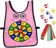 Dodgeball Game Set for Interactive Play with Sticky Ball for Kids in Yard, Pink