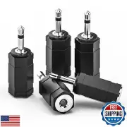 Goupchn 3.5mm Mono to Stereo Adapters 5 Pack 1/8" Mono Male Plug to 1/8" TRS