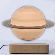 [Kiko-ershaa] Magnetic Levitation 3D Printing LED Saturn Night Light - 360° Rotating, 3 Colours Change, Global Desk Lamp for Living Room Bedroom Decor
