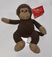 Vintage Russ Berrie Luv Pets Mulligan Brown Monkey Plush Stuffed Animal NWT