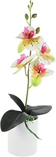 GREENADSCAPE Realistic Potted Orchid Decoration Lightweight Artificial Bonsai Plant for Home and Office Decor Fade Resistant Fake Orchid Adornment and Present Idea
