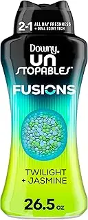 [Downy] Unstopables Fusions In-Wash Laundry Scent Booster Beads, Twilight and Jasmine Scent, 26.5 oz, 2-in-1 All Day Freshness