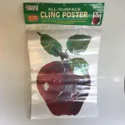 Vintage Static Cling Eureka Apple All Surface NEW, NOS, Window Superstatic Cling