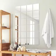 Square Wall Mirror Tiles Set 24 Frameless Glass Mirrors Tile Decor With Stickers