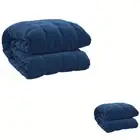 Weighted Blanket Bedding Calming Heavy Quilt Blanket for Anxiety Fabric vidaXL