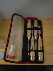 4Pc Wood Chisel Set 6mm 12mm 19mm 25mm, 1/4in, 1/2in, 3/4in, 1in Caliastro