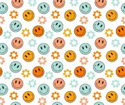SMILEY FACES FLORAL DAISY FLORAL COMPUTER MOUSE PAD 9 x 7