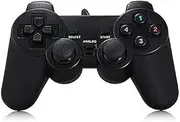 Diewu PS2 Shape Gamepad 208USB Wired Handle PC Arcade Game Controller Game Console Accessories Black