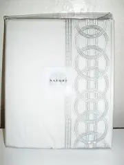NATORI CANTON WHITE BLUE KING EMBROIDERED PILLOWCASES
