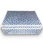 Zohi Interiors Zohi Interiors Signature Collection : Bone Inlay Large Box in Celtic/Blue