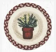 Set of 2 Braided Jute Round Placemat/Trivet/Swatch. ROSEMARY. Earth Rugs.10"