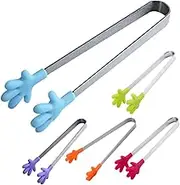 Mini Tongs for Boys and Girls Silicone Hand Shape Food Clips Small Serving Tweezers Sugar Tongs Non-Slip for Toddlers and Boys and Girls