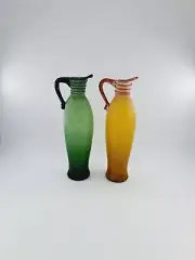 Vintage Set Of Murano Glass Excavation Ewer Jugs Franco Moretti
