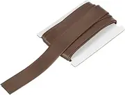 uxcell Double Fold Bias Tape for Sewing 1 Inch x 6 Yards Satin Pre-fold Continuous Binding Tape for Seaming Quilting Hemming Binding DIY Crafts, Brown