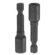 1/4" Hex Magnetic Nut 6mm Socket Wrench Screw Black 2pcs
