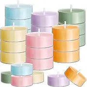 Conelist 24 Pack Easter Tea Lights Scented Tealight Candles in Clear Cups Small Scented Tea Warmer Candles, Aromatherapy Relaxing Mini Tealight Candles for Home Wedding Holiday Party (Pastel Color)