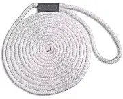 5/8" x 50' Double Braid Premium White Nylon Dock Lines - Made in USA