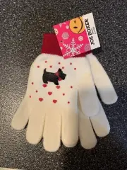 Joe Boxer Scottish Terrier Dog Scotty Dog Red Bow & Hearts Magic Gloves New Tags