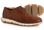 Cole Haan 4.ZeroGrand Woven Oxford Shoes - Brown Leather Size 10