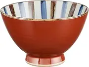 Okugawa Pottery 246814 Hasami Ware Rice Bowl, Small Uchitusa, Red, Product Size: Approx. 4.4 x 4.4 x 2.7 inches (11.1 x 11.1 x 6.8 cm)