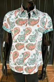 NEW JOHN LENNON JOHN LENNON Mens Hadley Short Sleeve Paisley Shirt - White