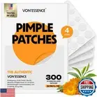 Hydrocolloid Pimple Patches – 4 Sizes 300 Count Non Drying Acne Patches for F