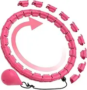 Smart Hula Hoop, Adult Hula Hoop, 24 Knots Removable/Adjustable, for Weight Loss, Fitness & Weight Loss, for Children, Adults, Beginners, Slimming Segments Training, Pink