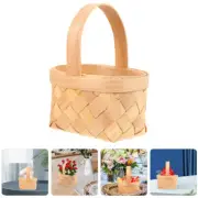 Wood Chip Woven Basket Wicker Picnic Apple Canastas Para Flores Child