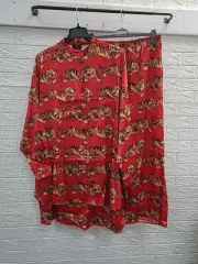 New Lala Dont let them tame you Ultra Oversize Satin Top & Pants Set Size Large