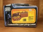New Old Stock VTG BMI Cassette Tape Brown Carrying Case Holder Holds 12 Cassette