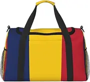 [GaxfjRu] Flag of Chad Print Travel Bag Weekender Bag Gym Bag Overnight Bags Travel Essentials for Women Men Shoulder Bag, Black, One Size