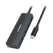 mbeat MB-C3H-5K 4-Port USB-C Hub with USB-C DC Port Compact and Portable Design