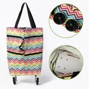 Oxford Cloth Foldable Shopping Bag With Wheels ,2 In 1 Folding Shopping Trolley