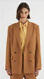 Oroton Blazer NWT Double Breasted Blazer Toffee Size 14 AU/UK 10 US