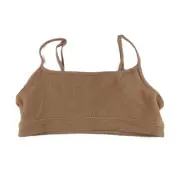 Aerie Women's Sparkle Straight Scoop Bikini Top Size Medium Beach Dune Gold
