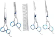 1 Set 5pcs Pet Hair Trimming Scissors Pet Hair Trimmer Dog Grooming Scissors Silver Stainless Steel