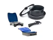 Kings Aluminium Cooking Set + Single Burner Gas Stove + Single Burner Gas Stove Carry Bag