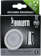 Bialetti - Spare Parts, 1x Silicon Gasket + 1x Filter for 6 Cup Coffeemaker, INOX, 0800412