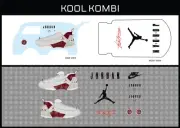 HotWheels(1/64), Kool Kombi "Air Jordan 015" Waterslide,PrintedWhiteFirst,Decals