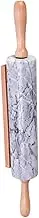 ZUNOXAZ Wooden Handle Marble Rolling Pin Nonstick Dough Roller for Baking for Pizza Pastry Cookies More Kitchen Tool for Family DIY Activities