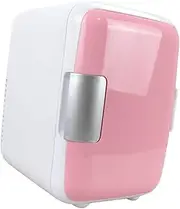 Fonowx Automotive Mini Fridge 4 Liters Beverage Storage Double Compartment, Pink