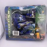 Vintage GODZILLA TOHO 1998 Full Sized Fitted & Flat Sheets - THE BIBB COMPANY