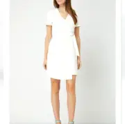 New Ted Baker Marimel wrap front detail white skater dress women's size 2