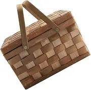 FONDOTIN Hand Woven Wooden Storage Basket for Picnic Home Decoration Rustic present Packaging Container for Fruits Snacks and Sundries Reusable Design