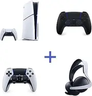 PS5 Console (Slim) Ultimate Bundle + Black DualSense