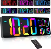 Large Digital Wall Clock with Remote Control, 17 Inch LED Large Display Count up