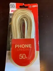 PHONE LINE CORD 50ft RCA TP443WHR New! connect phone to phone outlet