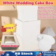 Cake Boxes 8/10/12 Inches Display Window Face Tall Wedding White Cake Box Bulk