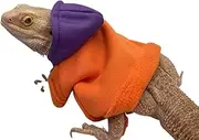 KUNBIUH Lizard Clothes for Bearded Dragons Handmade Cloth Material Hoodies Sweater Coat Reptile Apparel Costume Skin Protection Photo Party for Lizard Bearded Dragon Crested Gecko Chameleon (Orange)
