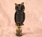 Detailed HOOT OWL LAMP FINIAL for old antique shade or lampshade, rustic cabin